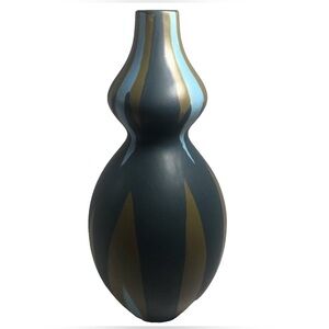 CB2 Modern Abstract Matte Handthrown Ceramic Jester Painted Vase 14" x 6"